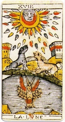 La Lune est la dix-huitième lame du Tarot de Marseille.  